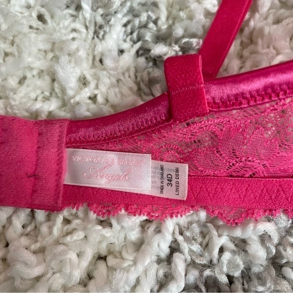 Vintage Victorias Secret Floral Lace Lined Demi Bra size 34D - Picture 9 of 11